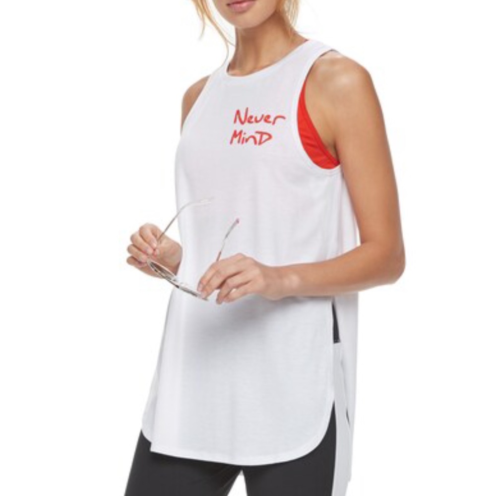 madden NYC "Never Mind" Graphic Muscle Tank MEDIUM